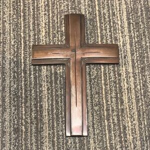Heavy Metal Bronze looking wall art Cross